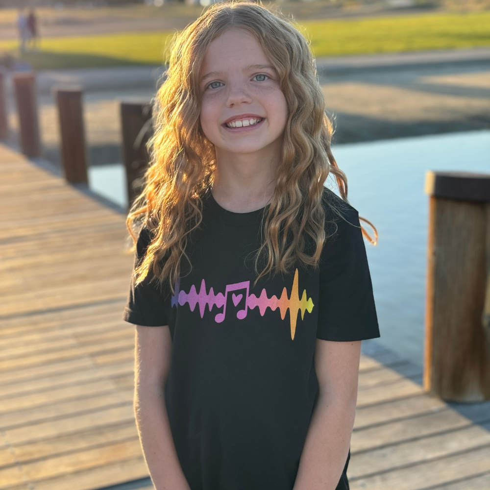 Youth Colorful Heartbeat | love music |Youth Short Sleeve T-Shirt