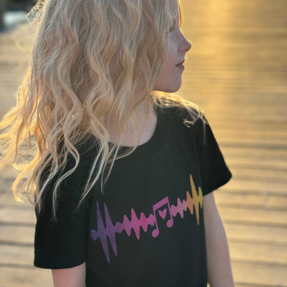 Youth Colorful Heartbeat | love music |Youth Short Sleeve T-Shirt