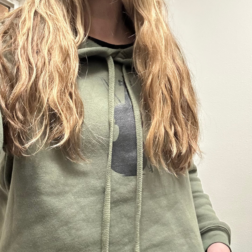 Violin/Fiddle and bow | Black Silhouette | Crop Hoodie