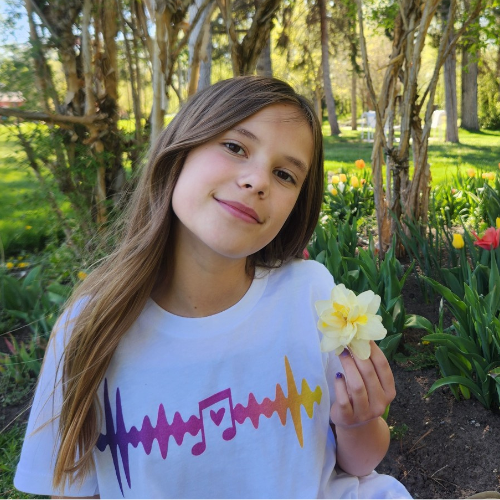 Youth Colorful Heartbeat | love music |Youth Short Sleeve T-Shirt
